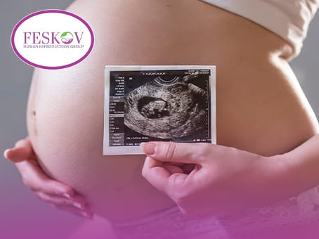 El m&eacute;dico especialista en reproducci&oacute;n asistida realiza una ecograf&iacute;a fetal para determinar el desarrollo y el sexo del beb&eacute; en el segundo trimestre del embarazo.
